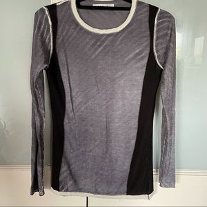 Bamboo Cashmere Overdye Fitted Color Block Sweater
